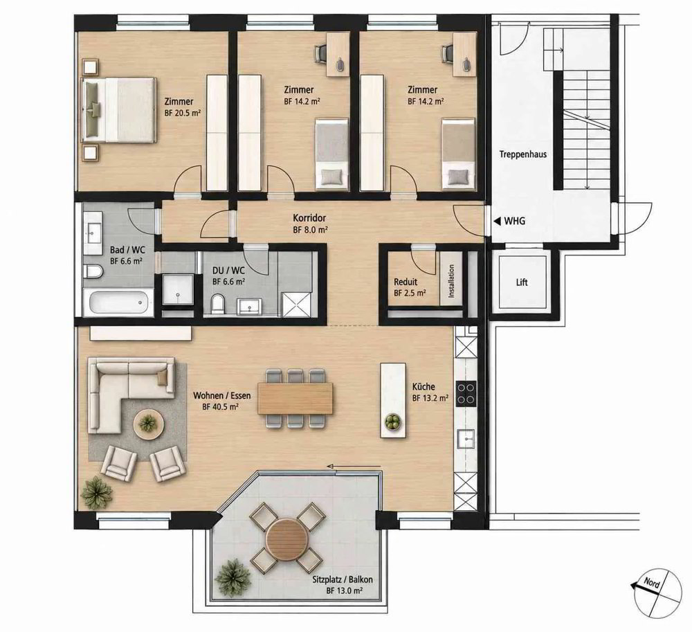 4.5 Zimmer Wohnung zu vermieten in Cham - Bild 1/12