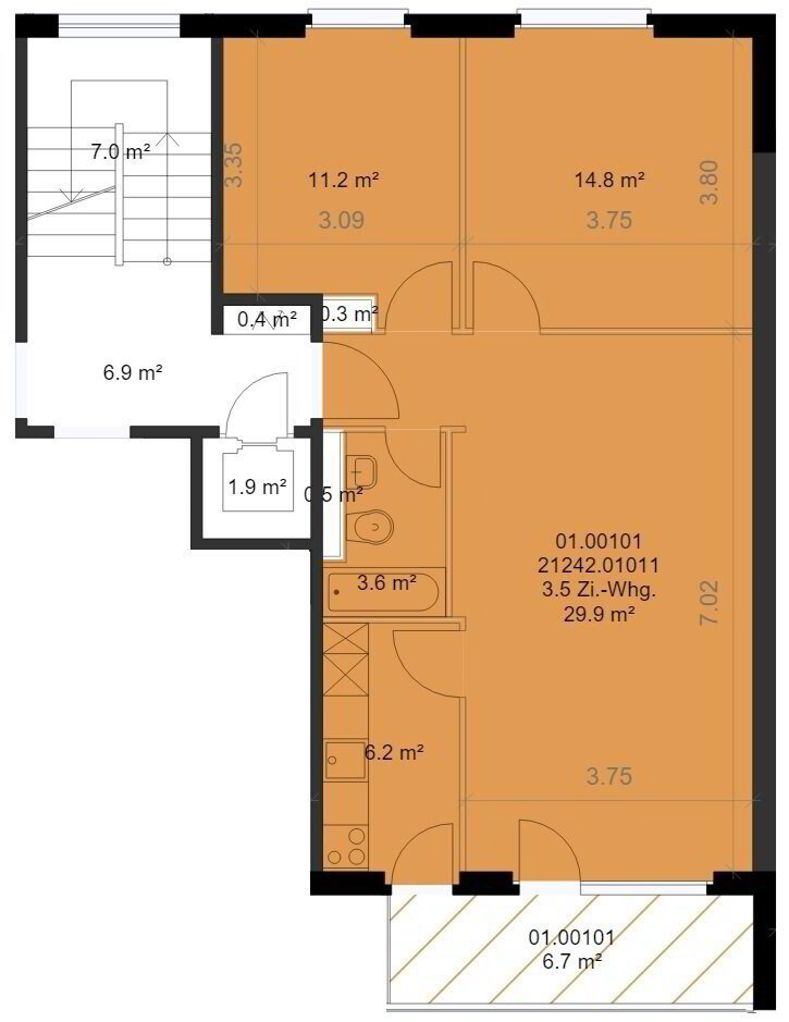 3 rooms Apartment for rent in Zollikofen - image 1/11