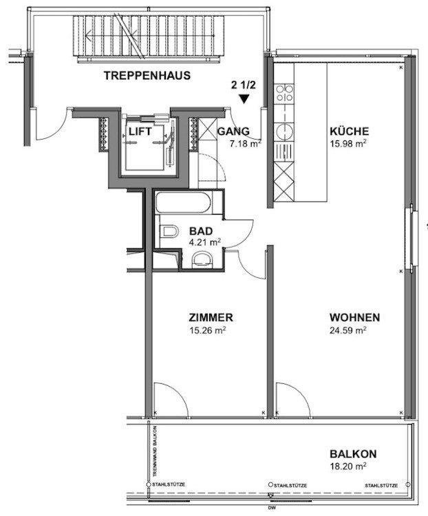 2 rooms Apartment for rent in Zurigo - image 1/5