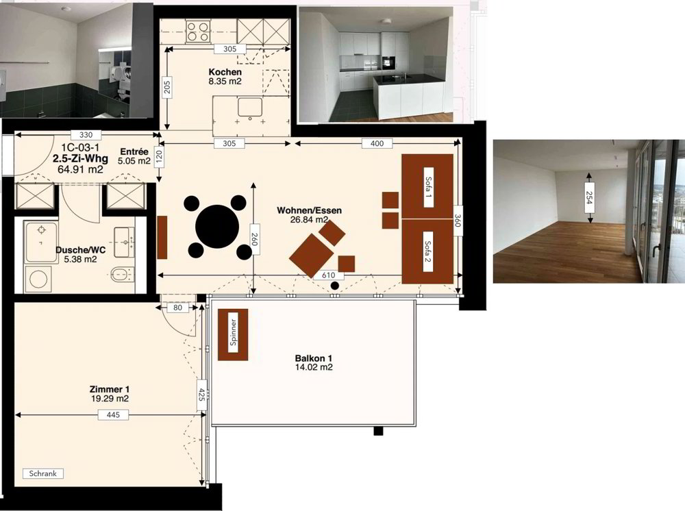 2.5 rooms Apartment for rent in Baar - image 1/10