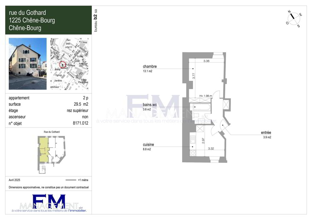 2 rooms Apartment for rent in Chêne-Bourg - image 1/5