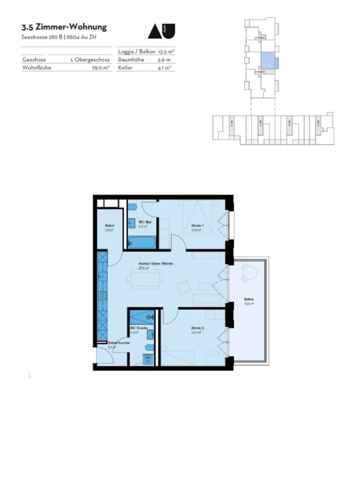 3.5 rooms Apartment for rent in Au ZH - image 1/16
