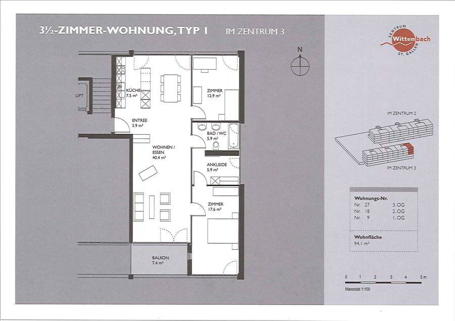 3.5 rooms Apartment for rent in Wittenbach - image 1/11
