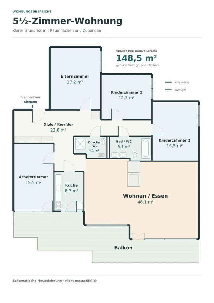 5.5 Zimmer Wohnung zu vermieten in Widen - Bild 1/9