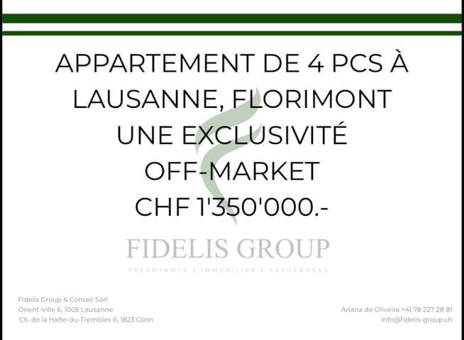 4 rooms Apartment to buy in Lausanne - image 1/1