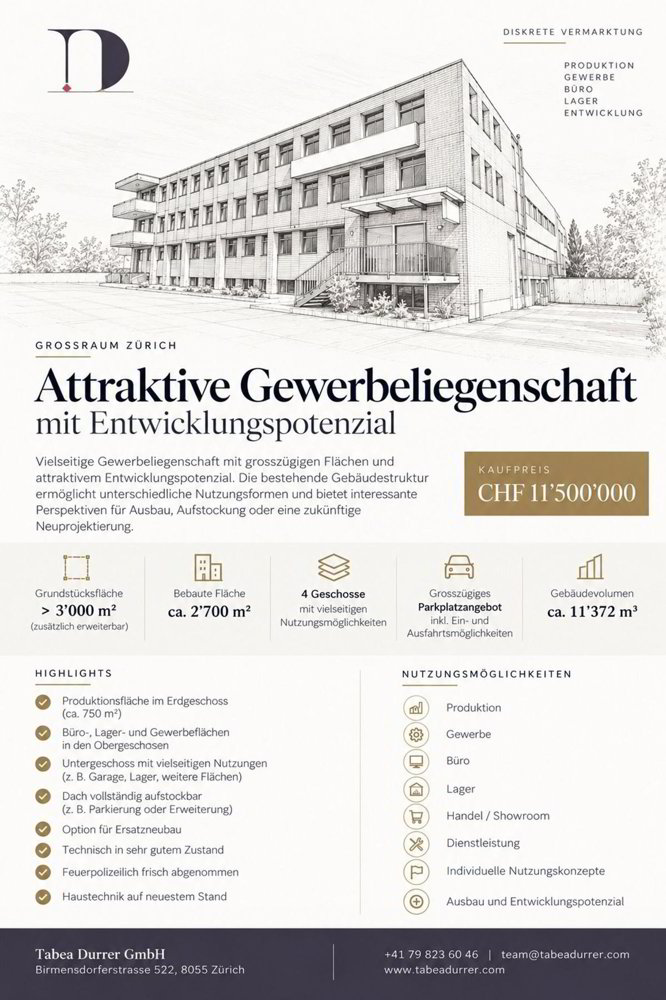 null rooms Office & Commercial to buy in Volketswil - image 1/1