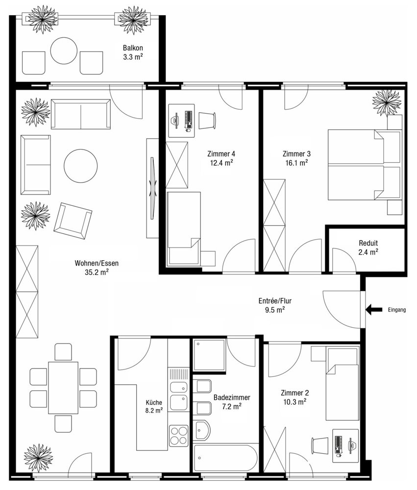 4.5 Zimmer Wohnung zum verkaufen in Benglen - Bild 1/9