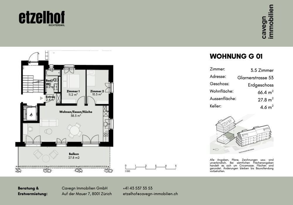 Appartamento di 3.5 locali in affitto a Richterswil - immagine 1/7