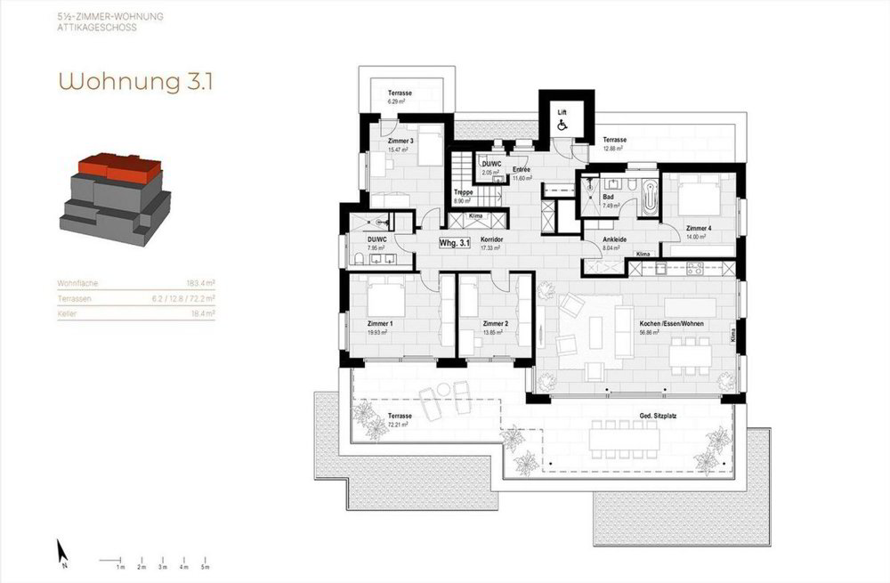 Appartement 5.5 pièces à louer à Uerikon - image 1/7