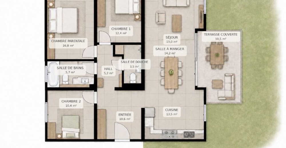 4.5 Zimmer Wohnung zum verkaufen in Léchelles - Bild 1/14