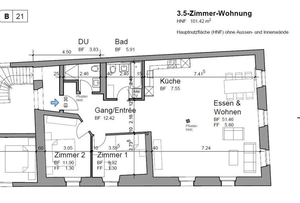 3.5 Zimmer Wohnung zu vermieten in Zofingen - Bild 1/10