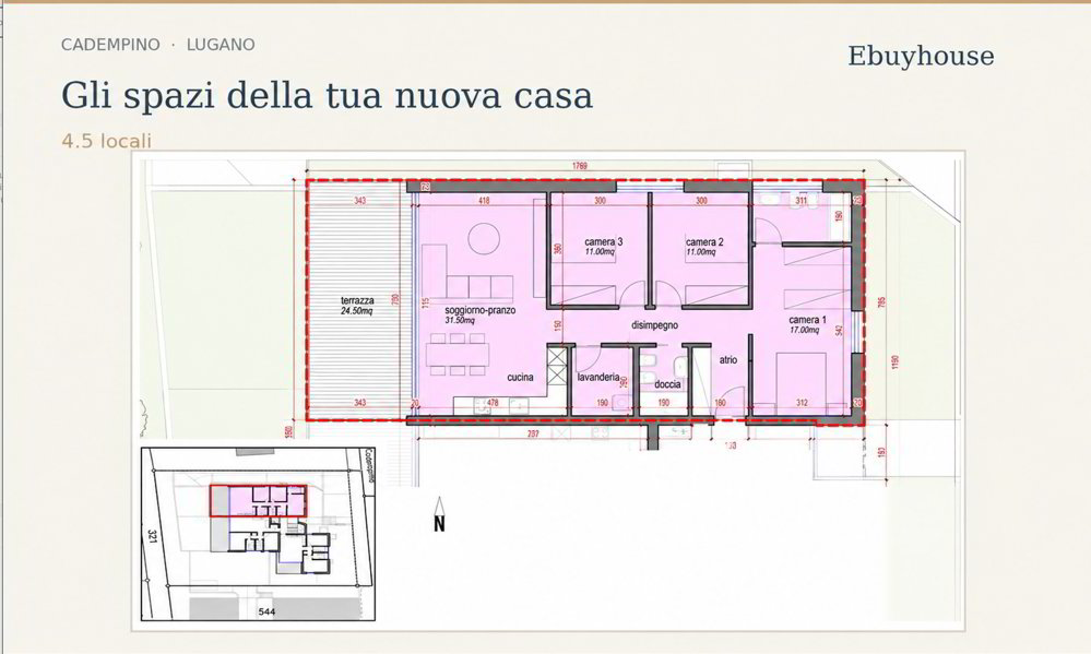Appartement 4 pièces à acheter à Cadempino - image 1/6