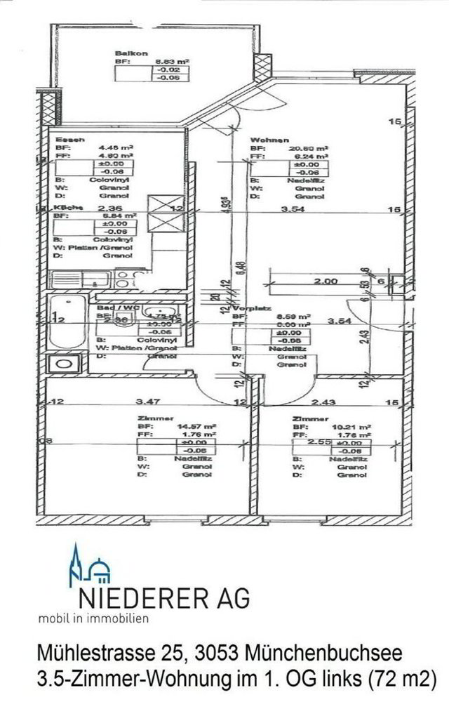 3 Zimmer Wohnung zu vermieten in Münchenbuchsee - Bild 1/8
