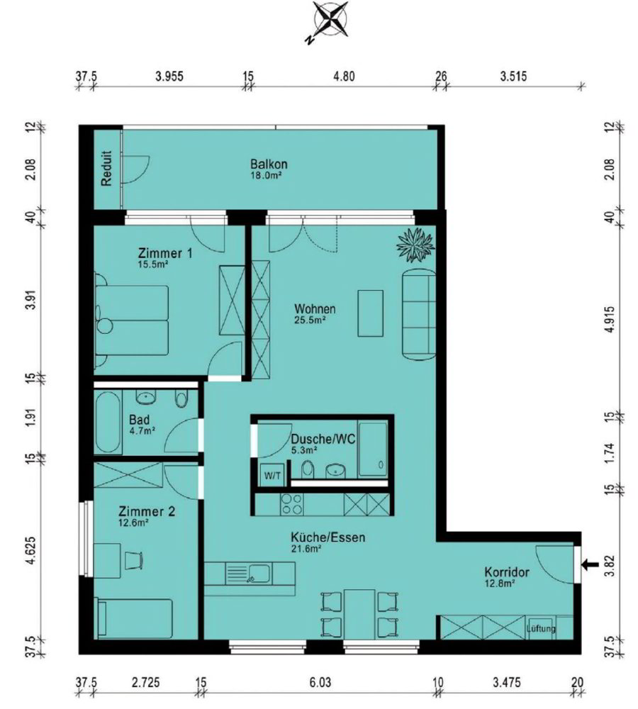 3.5 rooms Apartment for rent in Ebikon - image 1/7