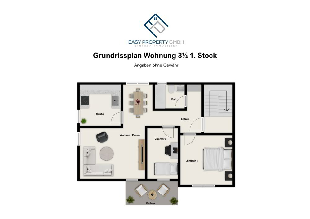 3.5 rooms Apartment to buy in Plasselb - image 1/8