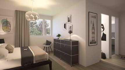 3.5-Zimmer Dachwohnung mit Galerie Haus A rechts mit Aussicht 1/5