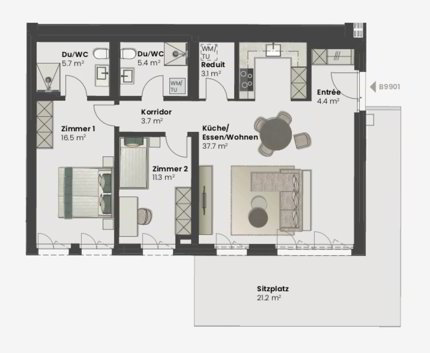 Appartement de 3.5 pièces en vente à Wermatswil - 92 m² 1/5