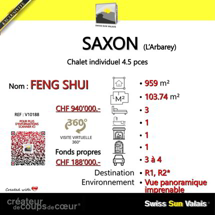 Chalet de 4.5 pièces en vente à Saxon - 104 m² 1/5