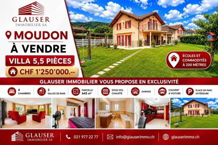 Maison individuelle de 5.5 pièces en vente à Moudon - 251 m² 1/5