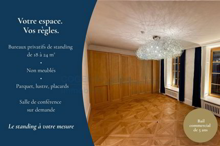 Bureau de 1 pièce en location à Genève - 24 m² 1/5