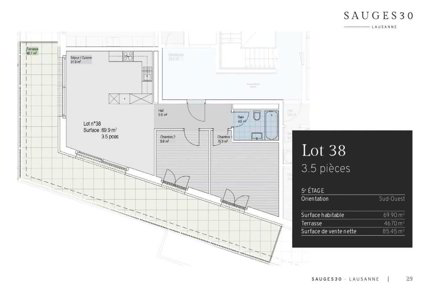 Apartment for rent, Chemin des Sauges 30 (Lausanne, Switzerland) 1/3