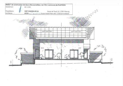 Projet de construction - 2 villas contiguës avec studio à Plaffeien 1/5