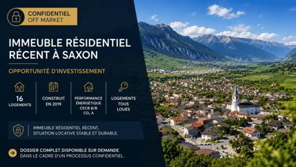 Immeuble résidentiel récent de 16 logements 1/1