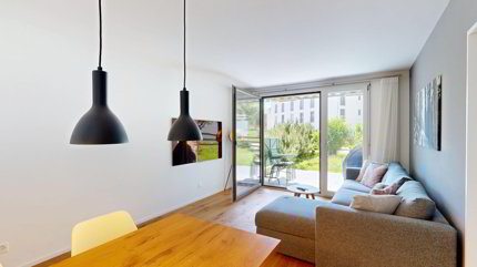 Moderne 2-Zimmer-Wohnung mit grossem Sitzplatz 1/5