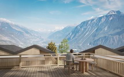Zeitgenössische Chalets in der Siedlung Mollens – Les Martelles 1/5