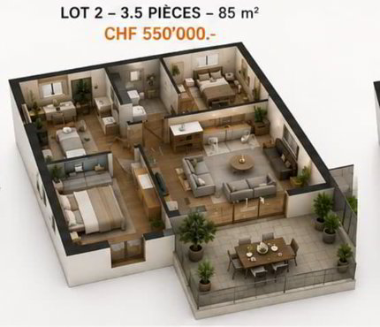 Projet immobilier d'exception au coeur de Cheiry / 6 appartements PPE 1/5