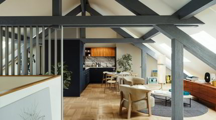 Neue 1-Zimmer-Dachwohnung im Loft-Stil im Herzen von Winterthur 1/5