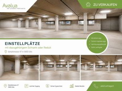 Einstellplätze mit dazugehörigem Schrank oder Reduit in Glis 1/3