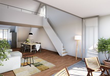 3.5-Zimmer-Triplexwohnung mit Atelier und zwei Aussenräumen 1/5