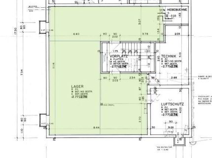 Lagerraum 92m2 mit Warenlift 1/3