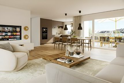 Terrassierte 5.5-Zimmer Neubau Haushälfte an erhöhter Lage 1/5