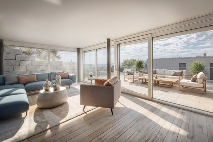 2-Etagen Terrassenhaus mit 2 Terrassen und 1 Sitzplatz 1/5