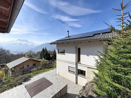 Magnifique villa d'architecte avec spectaculaire vue panoramique sur la plaine et les Dents-du-Midi 1/5