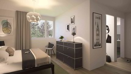 3.5-Zimmer Dachwohnung mit Galerie Haus A rechts mit Aussicht 1/5