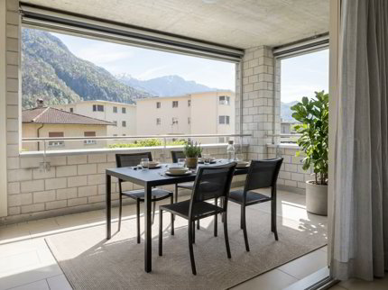 4.5 locali con ampio balcone e vista a Bellinzona - mieten 1/5