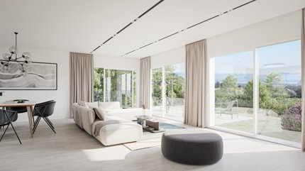 4 villas contemporaines avec vue panoramique sur le lac et les Alpes 1/5