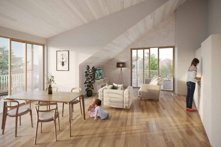 Appartement sous le toit de 3.5 pièces en vente à Cheseaux-sur-Lausanne - 103 m² 1/5