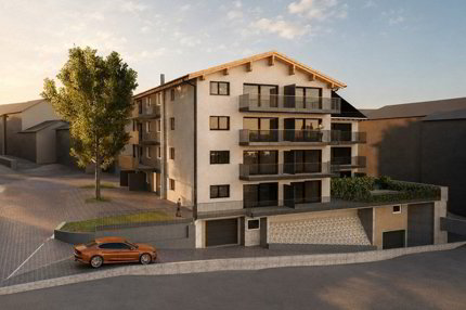 2½-Zimmer-Neubauwohnung im Dachgeschoss Nr. 18  Erstbezug im Prättigauerhof, Schiers 1/3